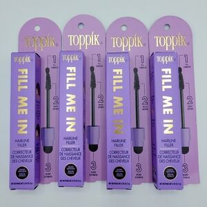 Toppik Fill Me In Hairline Filler Dark Brown for Thicker Looking Hair (4 Pack)